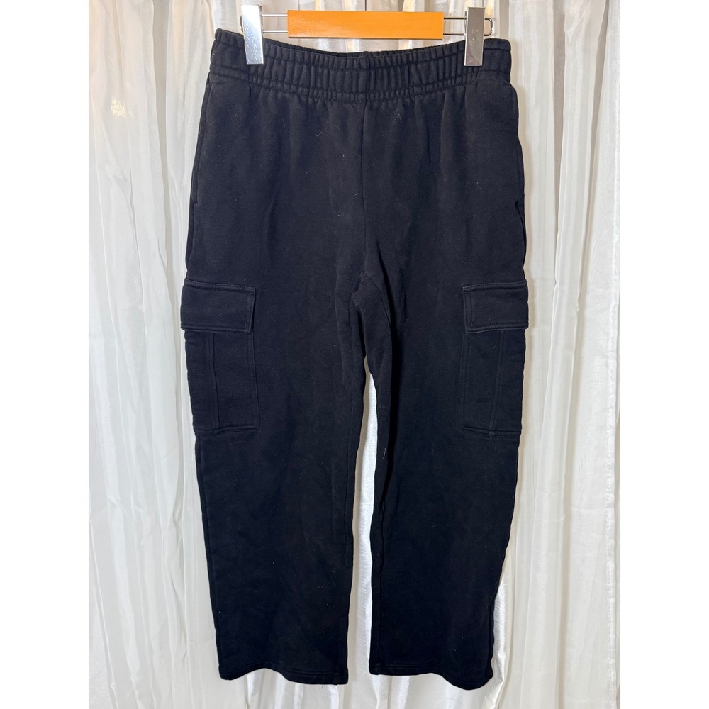 Tna Aritzia Cozy Fleece Mega Cargo Sweatpants Womens XS Black Wide Leg Utility
